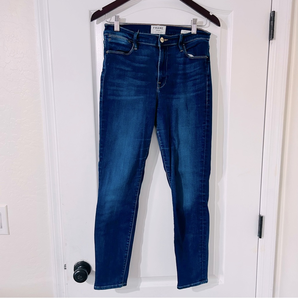 FRAME Women’s Le High Skinny Jeans – Size 30 – Dark Wash – Premium Denim